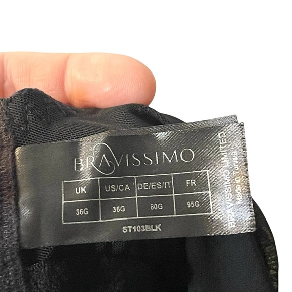 Bravissimo Non Padded Tank Top With Built-In Bra Underwire Cami Solid Black 36G - Picture 6 of 6